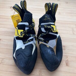 La Sportiva Solution Climbing Shoes Yellow Black Men's Size 42 Made in Italy New